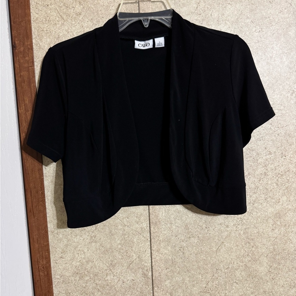 Cato Black Short Sleeve Cardigan